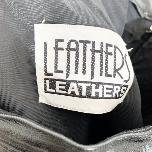 Vintage Black Leather Skirt / size 28 inch waist/ size Medium - Picture 10 of 10